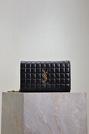 Kitlife Saint Laurent Quilted Black Leather Monogram Cassandre Chain Bag 743364 23x14x3cm  - 1