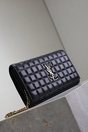 Kitlife Saint Laurent Quilted Black Leather Monogram Cassandre Chain Bag 743364 23x14x3cm  - 6