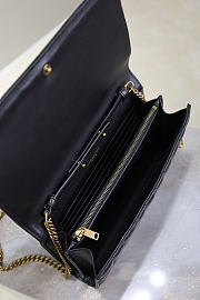 Kitlife Saint Laurent Quilted Black Leather Monogram Cassandre Chain Bag 743364 23x14x3cm  - 2