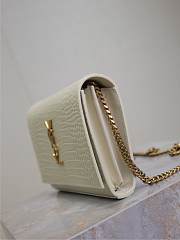 Kitlife Saint Laurent Quilted White Crocodile-embossed Leather Cassandre Chain Bag 743364 23x14x3cm  - 6