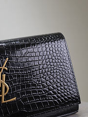 Kitlife Saint Laurent Quilted Black Crocodile-embossed Leather Cassandre Chain Bag 743364 23x14x3cm  - 3