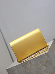 Kitlife Saint Laurent Gold Metallic Leather Cassandre Chain Bag 743364 23x14x3cm  - 4