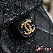 Kitlife Chanel Drawstring Handbag Black Leather & Gold Metallic AS5293 30x26x14cm - 3
