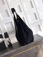 Kitlife Chanel 26C Maxi Hobo Bag Black Suede Calfskin 35x38x14cm - 6