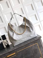 Kitlife Chanel 26C Maxi Hobo Bag Grey Suede Calfskin 35x38x14cm  - 6