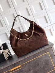 Kitlife Chanel 26C Maxi Hobo Bag Dark Brown Suede Calfskin 35x38x14cm - 1
