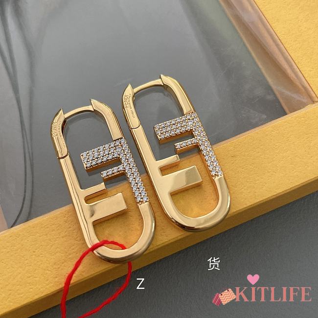 Kitlife Fendi O'Lock Earrings Gold-colored - 1