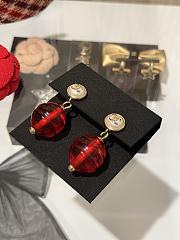 Kitlife Chanel 25K Red Transparent Pearl Earrings Clip-on Pendant  - 2