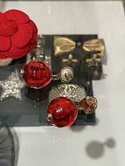 Kitlife Chanel 25K Red Transparent Pearl Earrings Clip-on Pendant  - 3