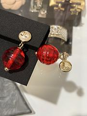 Kitlife Chanel 25K Red Transparent Pearl Earrings Clip-on Pendant  - 5