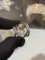 Kitlife Chanel 25S Silver Pearl Crystal Diamond Square Ring  - 4