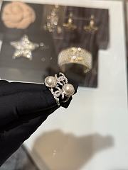Kitlife Chanel 25S Silver Pearl Crystal Diamond Square Ring  - 3