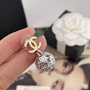 Kitlife Chanel Gold C-Dangling Silver Ball Stud Earrings  - 5