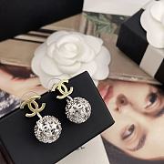 Kitlife Chanel Gold C-Dangling Silver Ball Stud Earrings  - 4