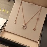 Kitlife Bvlgari Necklack With Diamond Pendant in Silver / Rose Gold - 2