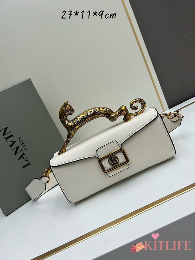Kitlife Lanvin Pencil Cat Bag In White Box Calf 27x11x9cm  - 1