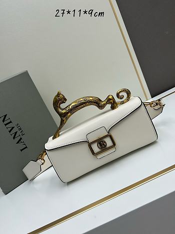Kitlife Lanvin Pencil Cat Bag In White Box Calf 27x11x9cm 