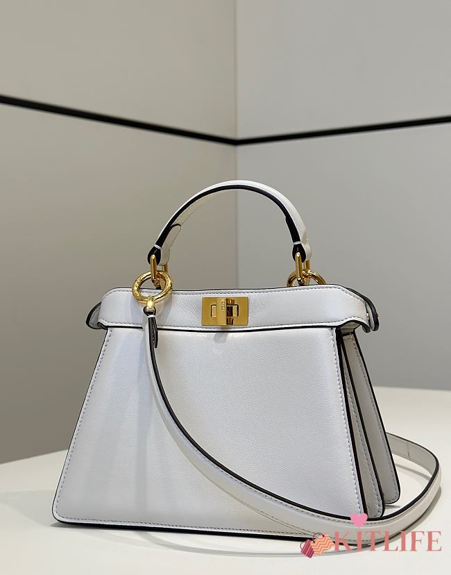 Kitlife Fendi Peekaboo ISeeU Small Bag White 20x11x15cm  - 1