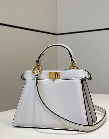 Kitlife Fendi Peekaboo ISeeU Small Bag White 20x11x15cm 