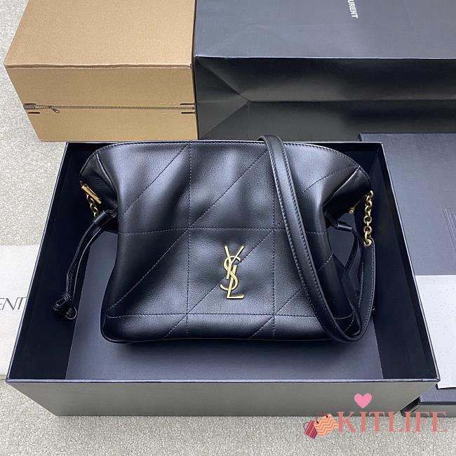 Kitlife Saint Laurent Jamie Medium Shoulder Pouch In Black Lambskin 862712 26×18×11cm  - 1