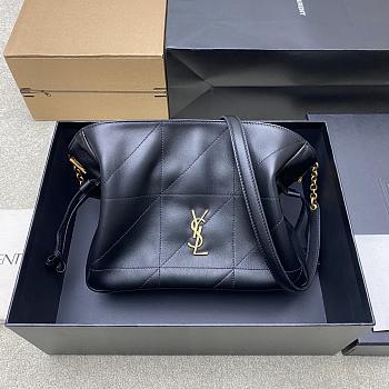 Kitlife Saint Laurent Jamie Medium Shoulder Pouch In Black Lambskin 862712 26×18×11cm 