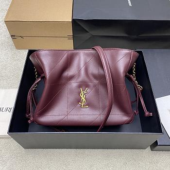 Kitlife Saint Laurent Jamie Medium Shoulder Pouch In Burgundy Lambskin 862712 26×18×11cm