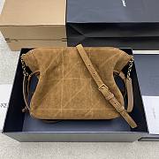 Kitlife Saint Laurent Jamie Medium Shoulder Pouch In Beige Suede 862712 26×18×11cm - 6
