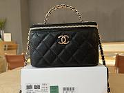 Kitlife Chanel Long Vanity With Chain Black Grained Calfskin, Imitation Pearl A96182  9.5x17x8cm - 1