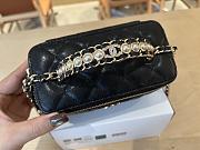 Kitlife Chanel Long Vanity With Chain Black Grained Calfskin, Imitation Pearl A96182  9.5x17x8cm - 6