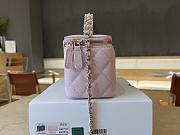 Kitlife Chanel Long Vanity With Chain Pink Grained Calfskin, Imitation Pearl A96182 9.5x17x8cm  - 4