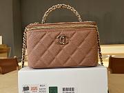 Kitlife Chanel Long Vanity With Chain Rose Brown Grained Calfskin, Imitation Pearl A96182 9.5x17x8cm - 1