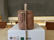 Kitlife Chanel Long Vanity With Chain Rose Brown Grained Calfskin, Imitation Pearl A96182 9.5x17x8cm - 5