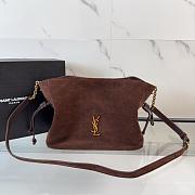 Kitlife Saint Laurent Jamie Medium Shoulder Pouch In Dark Brown Suede 862712 26×18×11cm - 1