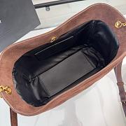 Kitlife Saint Laurent Jamie Medium Shoulder Pouch In Dark Brown Suede 862712 26×18×11cm - 2