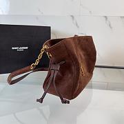 Kitlife Saint Laurent Jamie Medium Shoulder Pouch In Dark Brown Suede 862712 26×18×11cm - 4
