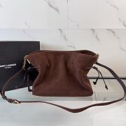 Kitlife Saint Laurent Jamie Medium Shoulder Pouch In Dark Brown Suede 862712 26×18×11cm - 6