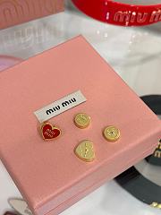 Kitlife Miu Miu Red Enamel Letter Metal Heart Earrings - 4