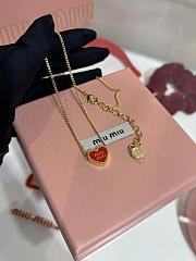 Kitlife Miu Miu Red Enamel Letter Metal Heart Bracelet - 1
