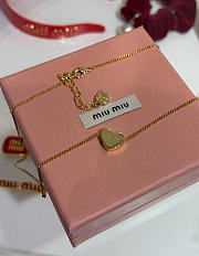Kitlife Miu Miu Red Enamel Letter Metal Heart Bracelet - 4