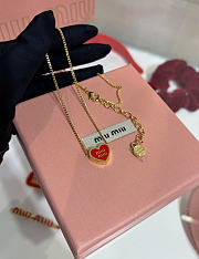 Kitlife Miu Miu Red Enamel Letter Metal Heart Bracelet - 5