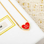 Kitlife Miu Miu Red Enamel Letter Metal Heart Neckalce - 1