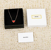 Kitlife Miu Miu Red Enamel Letter Metal Heart Neckalce - 6