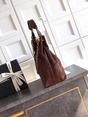 Kitlife Chanel 26C Hobo Bag Dark Brown Suede Calfskin 29x35x13cm - 3