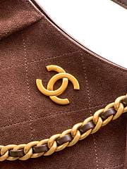 Kitlife Chanel 26C Hobo Bag Dark Brown Suede Calfskin 29x35x13cm - 2