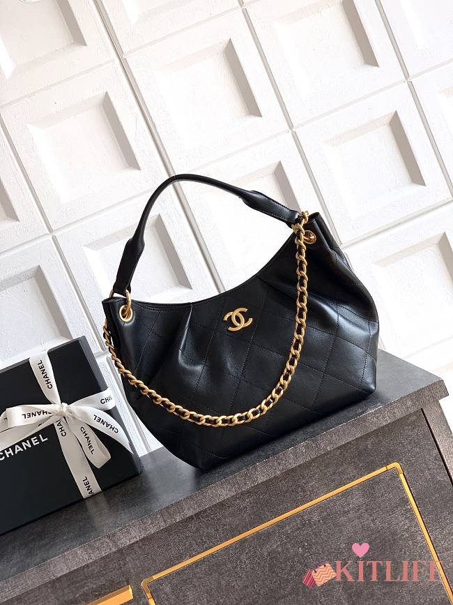 Kitlife Chanel 26C Small Hobo Bag Black Leather  24x31x10cm - 1
