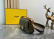 Kitlife Fendi Baguette NM Bag Zucca Embroidered Canvas Medium 27×6×14cm - 5