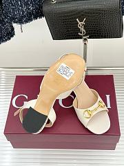 Kitlife Gucci Classic Horsebit Rhinestone Chunky Heel 55mm Sandals White - 4