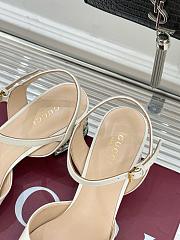 Kitlife Gucci Classic Horsebit Rhinestone Chunky Heel 55mm Sandals White - 2