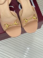 Kitlife Gucci Classic Horsebit Rhinestone Chunky Heel 55mm Sandals Beige - 2