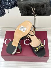 Kitlife Gucci Classic Horsebit Rhinestone Chunky Heel 55mm Sandals Black - 4